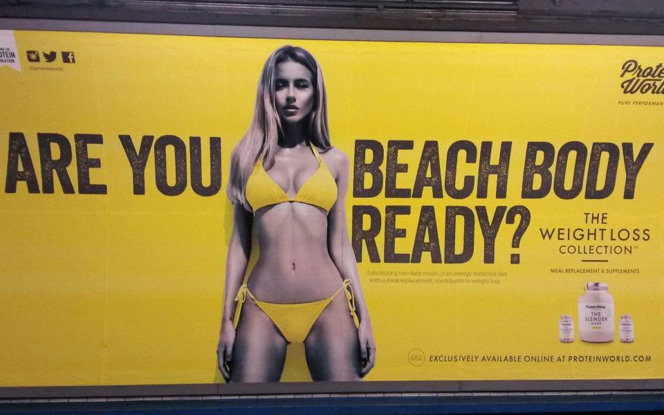 The infamous Protein World advert, from 2015 - Press Association Images