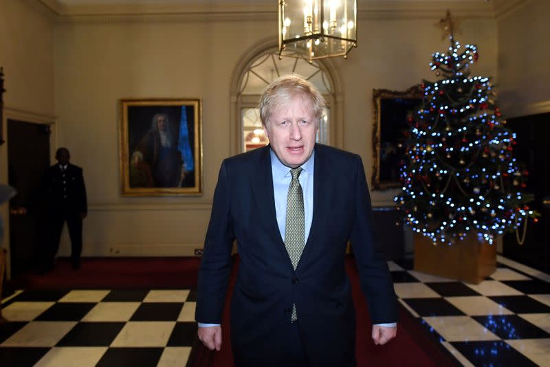 Britain's Prime Minister Boris Johnson leaves Downing Street, London