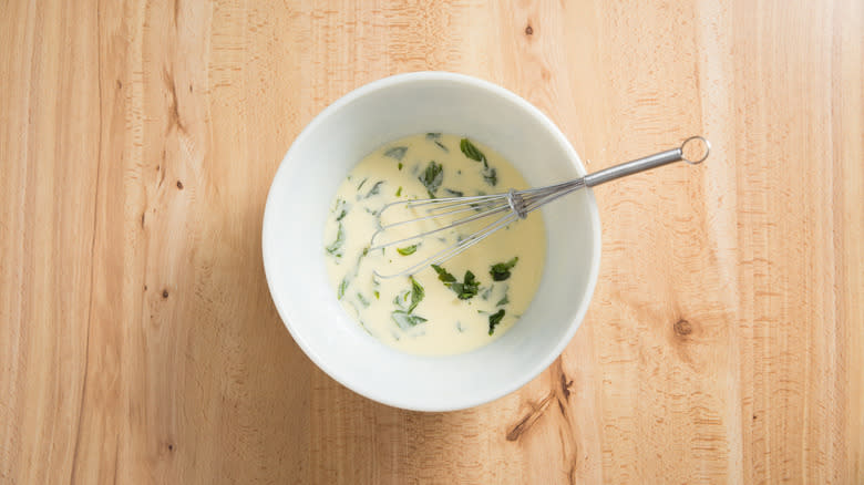 wet muffin batter in bowl