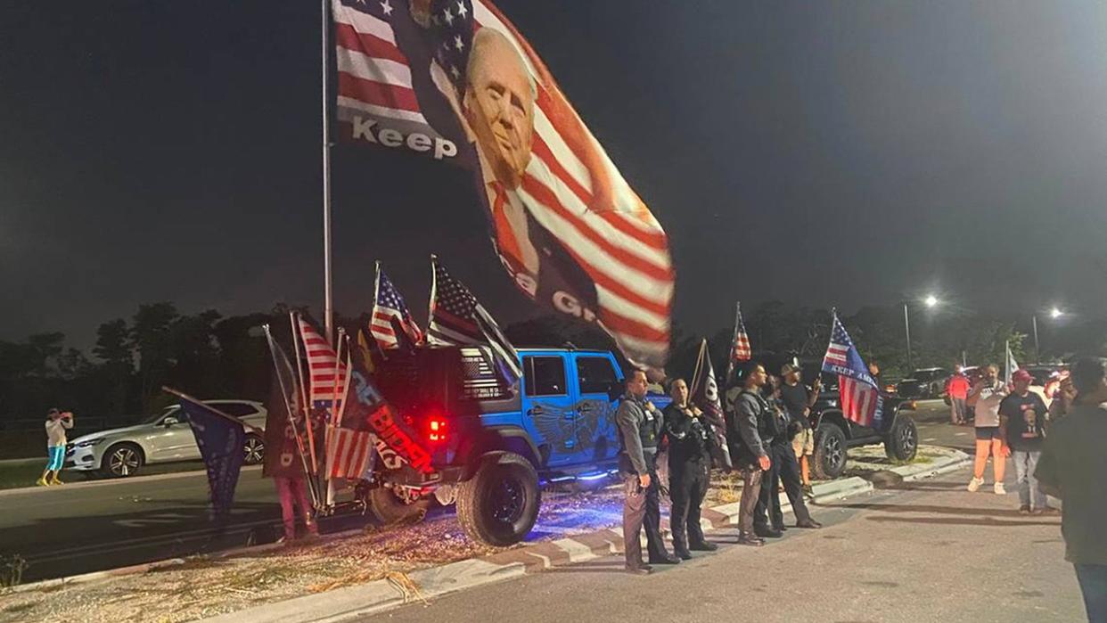 Supporters outside of Mar-a-Lago