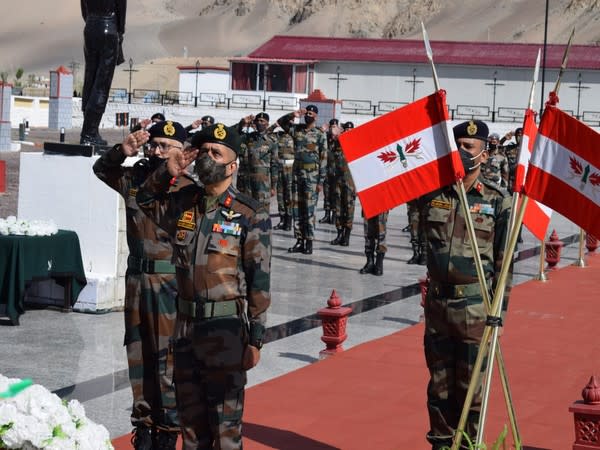 Fire and Fury Corps paid homage to soldiers killed in Galwan valley on first anniversary of the violent faceoff with Chinese troops, in Srinagar on Tuesday.