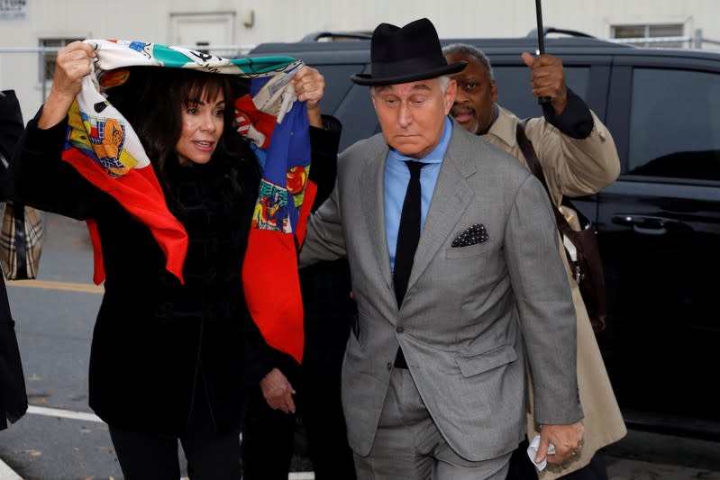 Roger Stone arrives at U.S. District Court in Washington