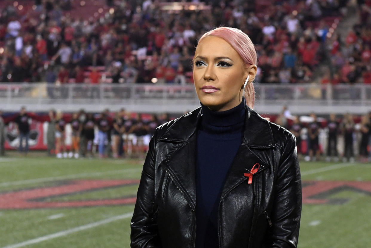 Kaya Jones und die anderen Bandmitglieder der „Pussycat Dolls“ sollen zum Sex gezwungen worden sein. (Bild: Getty Images)