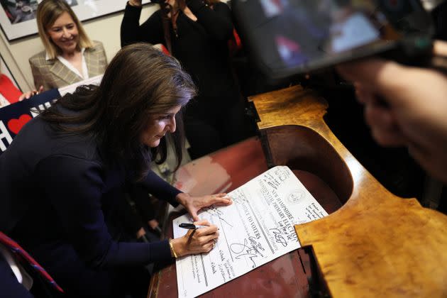 Republican presidential candidate former U.N. Ambassador Nikki Haley becomes the next high profile republican presidential candidate to file primary paperwork in New Hampshire after the state opened its presidential primary filing period which runs through Oct. 27.