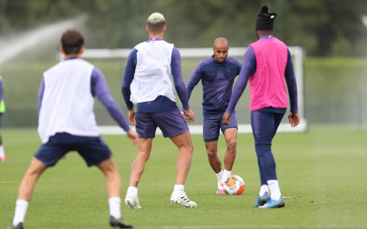 Lucas Moura of Tottenham Hotspur during the Tottenham Hotspur training session at Tottenham Hotspur Training Centre on June 04, 2020 in Enfield, England. (Photo by Tottenham Hotspur FC/Tottenham Hotspur - Tottenham Hotspur FC/Tottenham Hotspur FC via Getty Images