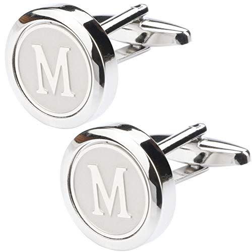 14) Dannyshi Stainless Steel Initial Cufflinks