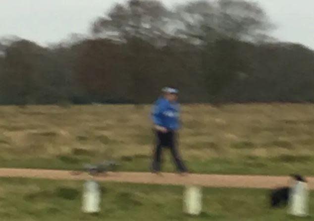 This blurry image is said to be of a cyclist that left a man with a broken leg in a row over picking up dog poo: Met Police