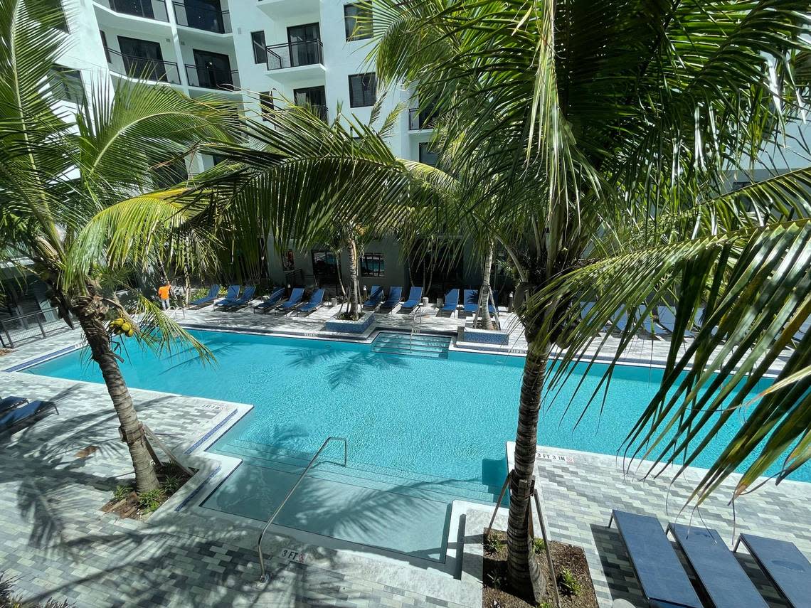 Shoma Village’s pool, a two-tower eight-story structure with 304 rental units on Hialeah Drive