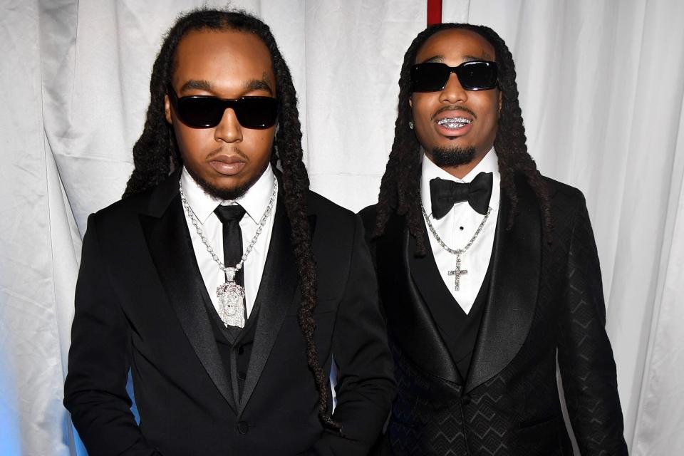 ATLANTA, GEORGIA - JUNE 01: Takeoff and Quavo attend the 2nd Annual The Black Ball: Quality Control's CEO Pierre "Pee" Thomas Birthday Celebration at Fox Theater on June 01, 2022 in Atlanta, Georgia. (Photo by Paras Griffin/Getty Images)