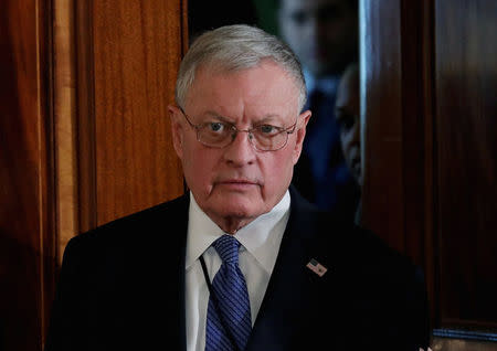 FILE PHOTO: Acting U.S. National Security Advisor Retired General Keith Kellogg arrives for a news conference at the White House in Washington, U.S., February 15, 2017. REUTERS/Carlos Barria/File Photo