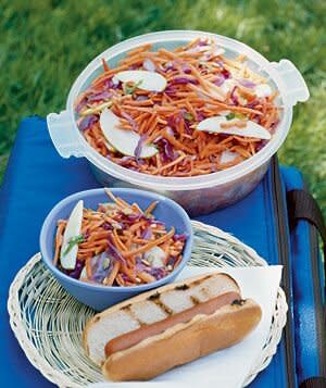 Carrot, Cabbage, and Apple Slaw With Cumin Lime Dressing