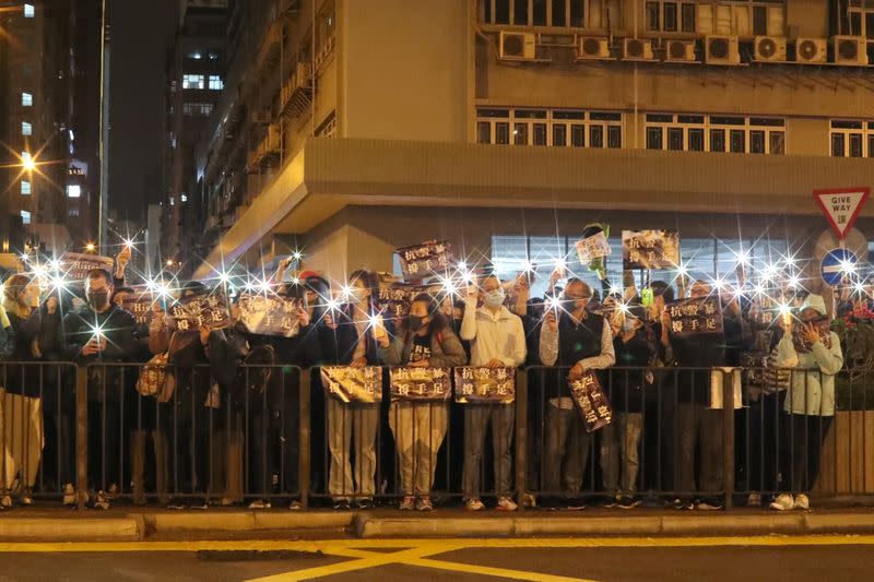 Hong Kong protesters attend a rally in Hong Kong