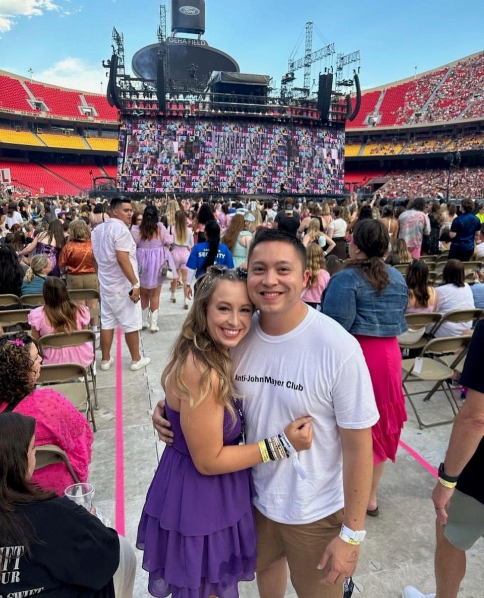 Nick and Makayla Stephens at Taylor Swift's Eras Concert in Kansas City.