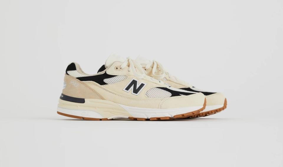 <p>New Balance</p><p>The fourth drop will occur in late May. This exciting release outfits the New Balance 993 with the minimalistic elegance of a classic black and white colorway. A gum outsole completes the down-to-earth look.</p>