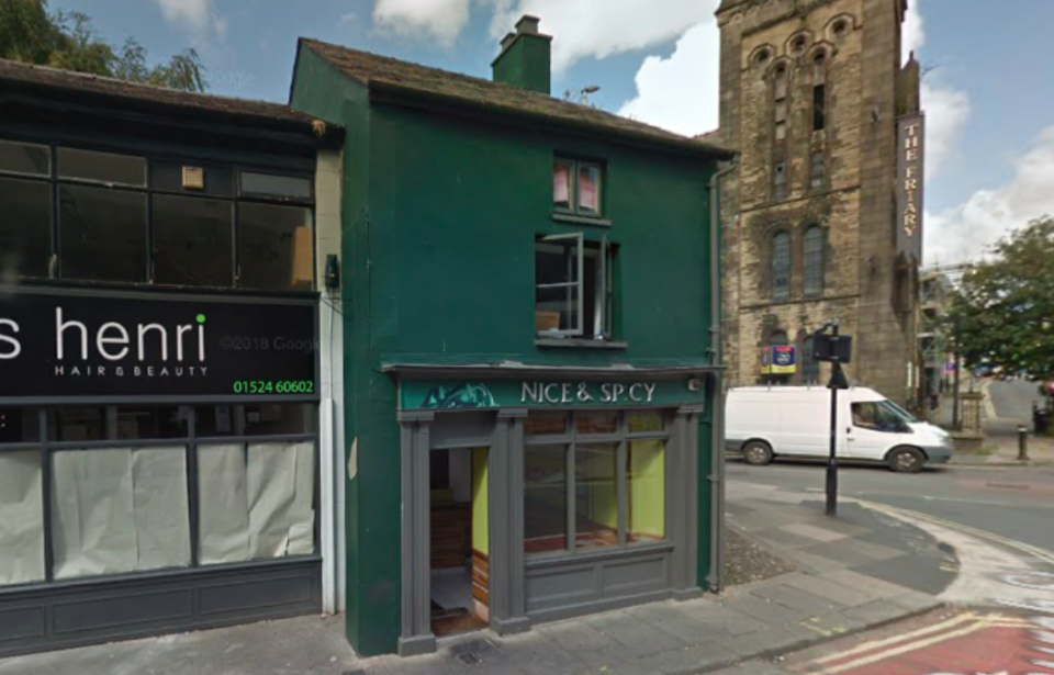 Nice and Spicy curry house in Lancaster was hit with a fine after it was charged with the sale of food that was unfit for human consumption (Google)