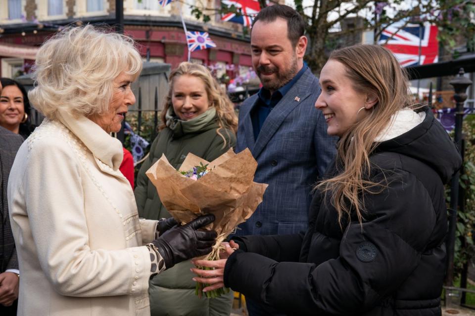 The Duchess of Cornwall meets Danny Dyer and Rose Ayling-Ellis (Aaron Chown/PA) (PA Wire)