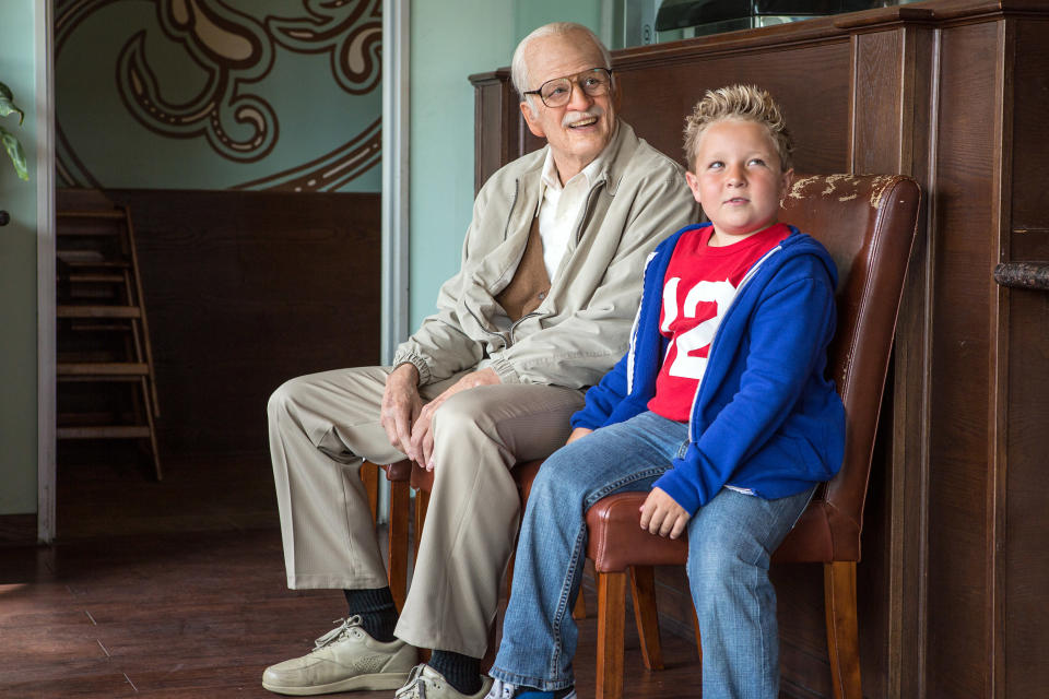 JACKASS PRESENTS: BAD GRANDPA, (aka BAD GRANDPA), from left: Johnny Knoxville, Jackson Nicoll, 2013. ph: Sean Cliver/©Paramount Pictures/courtesy Everett Collection