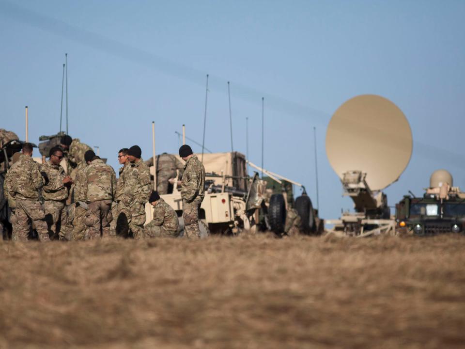 US soldiers near radar in Poland