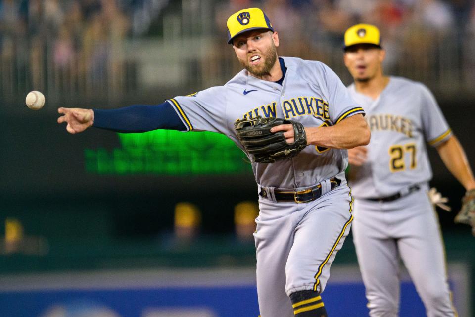 Owen Miller made more starts at second than any other position last year, but he also played first and third base and right and left field for the Brewers and was demoted and called back up.