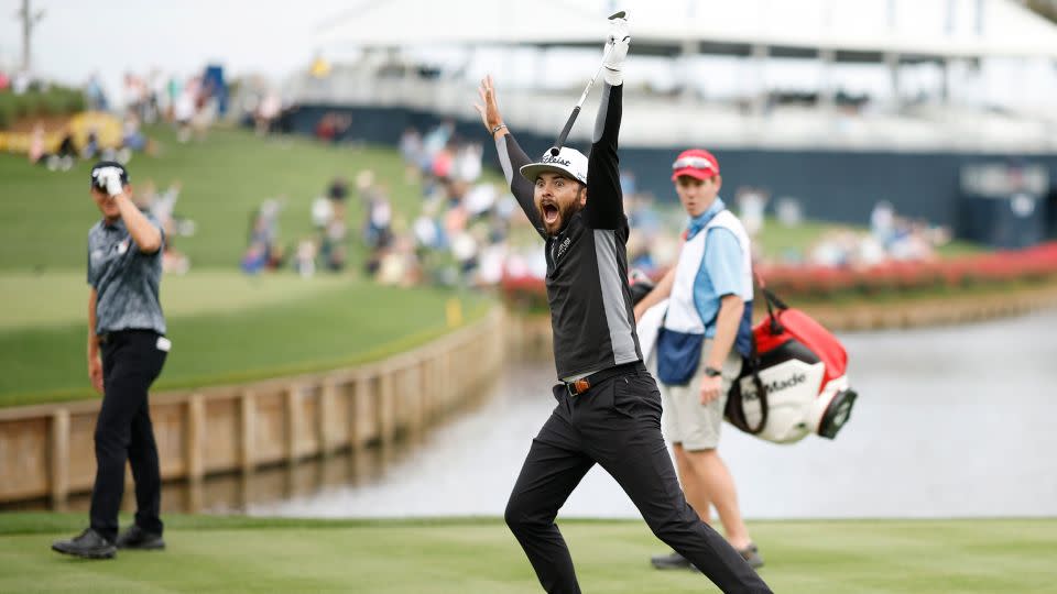 Buckley celebrates his first round ace at the 2023 tournament. - Jared C. Tilton/Getty Images