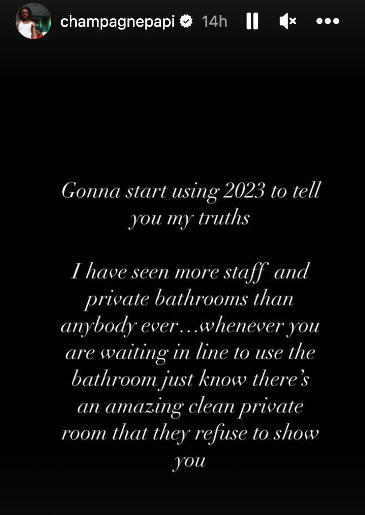 Drake shares statement about bathrooms