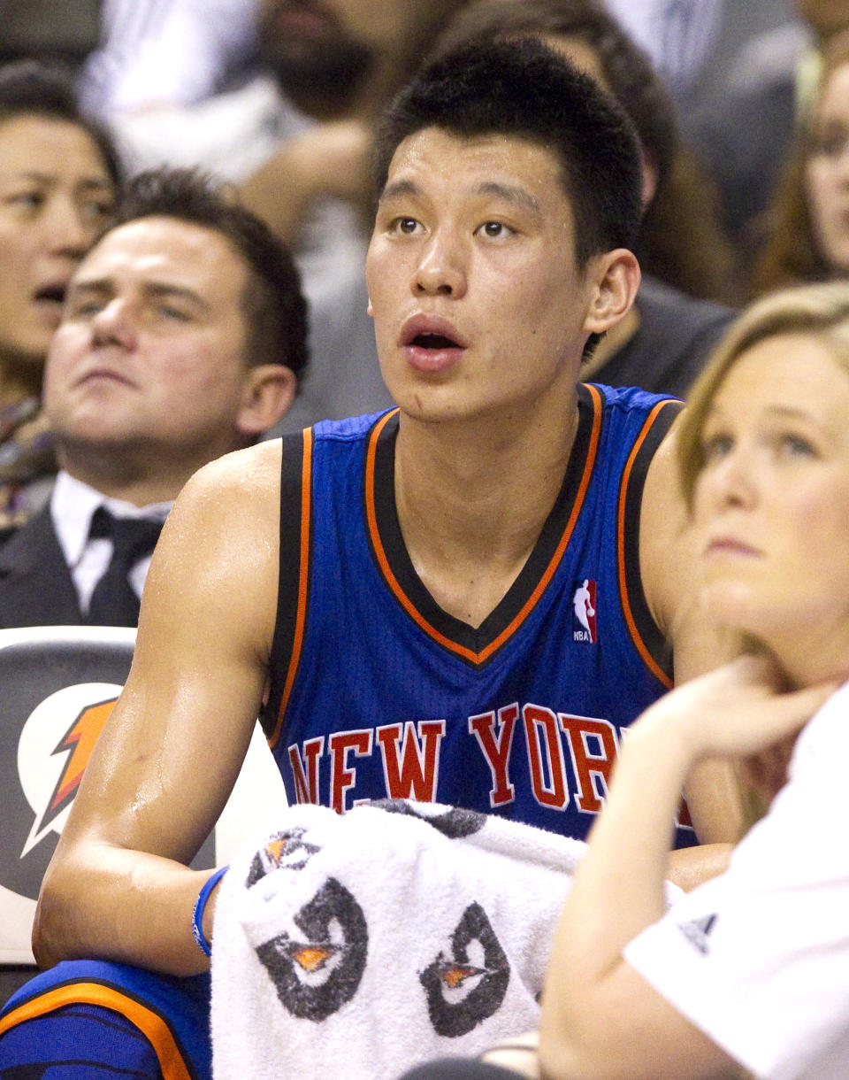 Jeremy Lin <a href="http://yhoo.it/N77OcF" rel="nofollow noopener" target="_blank" data-ylk="slk:withdrew from the Olympic select team;elm:context_link;itc:0;sec:content-canvas" class="link ">withdrew from the Olympic select team</a> with his NBA free-agent future still uncertain. (Photo by Fred Thornhill/Reuters)