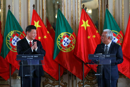 China's President Xi Jinping and Portugal's Prime Minister Antonio Costa meet at Queluz Palace in Queluz, Portugal, December 5, 2018. REUTERS/Rafael Marchante