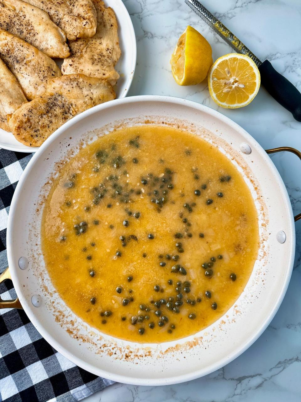 Capers bring a tangy, salty pop to chicken piccata.