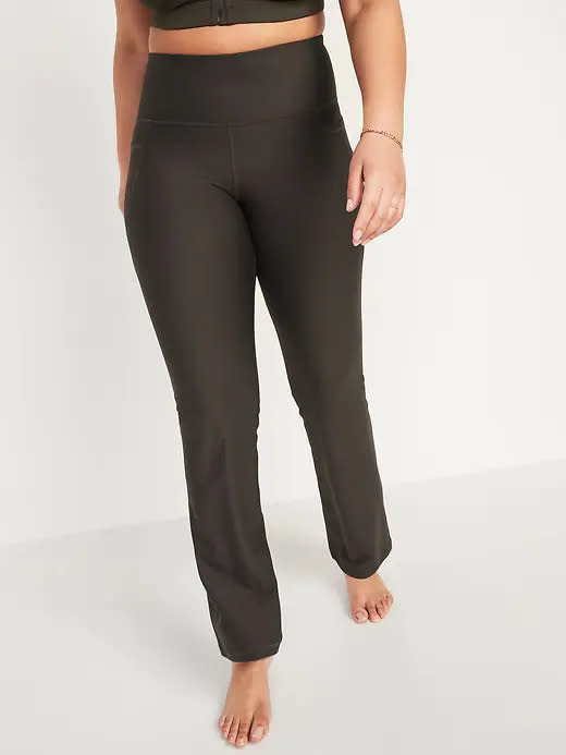 High-Waisted PowerSoft Slim Flare Compression Pants. Image via Old Navy.