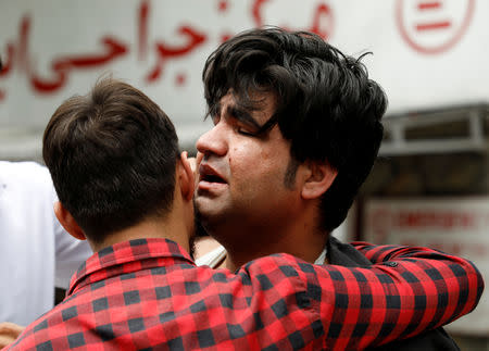 A man injured in a blast reacts at a hospital after treatment in Kabul, Afghanistan May 8, 2019. REUTERS/Omar Sobhani