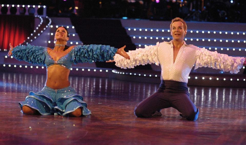 Boag and comedian July Clary compete in the final of ‘Strictly Come Dancing’ at the Tower Ballroom in 2004 (PA)