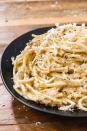 <p>Cacio e pepe literally translates to “cheese and pepper." These two ingredients are usually thought of as small components to a dish but in this pasta recipe, they take center stage. The fruity bite of freshly ground pepper is complex, earthy, sweet and spicy all at once, and this pasta is the perfect way to show off that flavor. </p><p>Get the <strong><a href="https://www.delish.com/cooking/recipe-ideas/a24175464/cacio-e-pepe-recipe/" rel="nofollow noopener" target="_blank" data-ylk="slk:Cacio e Pepe recipe" class="link ">Cacio e Pepe recipe</a>.</strong></p>