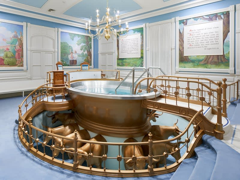 Baptistry in the Manti Utah Temple.