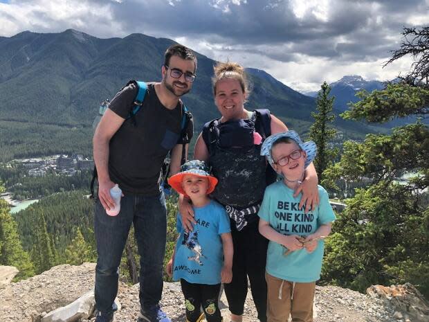 Karine Boudreau and Christian Goguen plan to move with their three children to Alberta because of isolation requirements for rotational workers, which Premier Blaine Higgs announced this week are being lifted. (Submitted by Karine Boudreau - image credit)