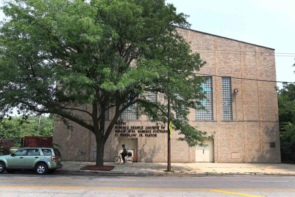 <p>Scott Olson/Getty Images</p> The Roberts Temple Church of God in Christ in the Bronzeville neighborhood on in Chicago, Illinois. 