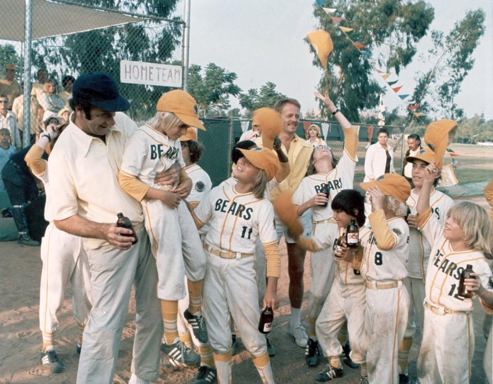 Walter Matthau (far left) coaches the team to victory in "The Bad News Bears."