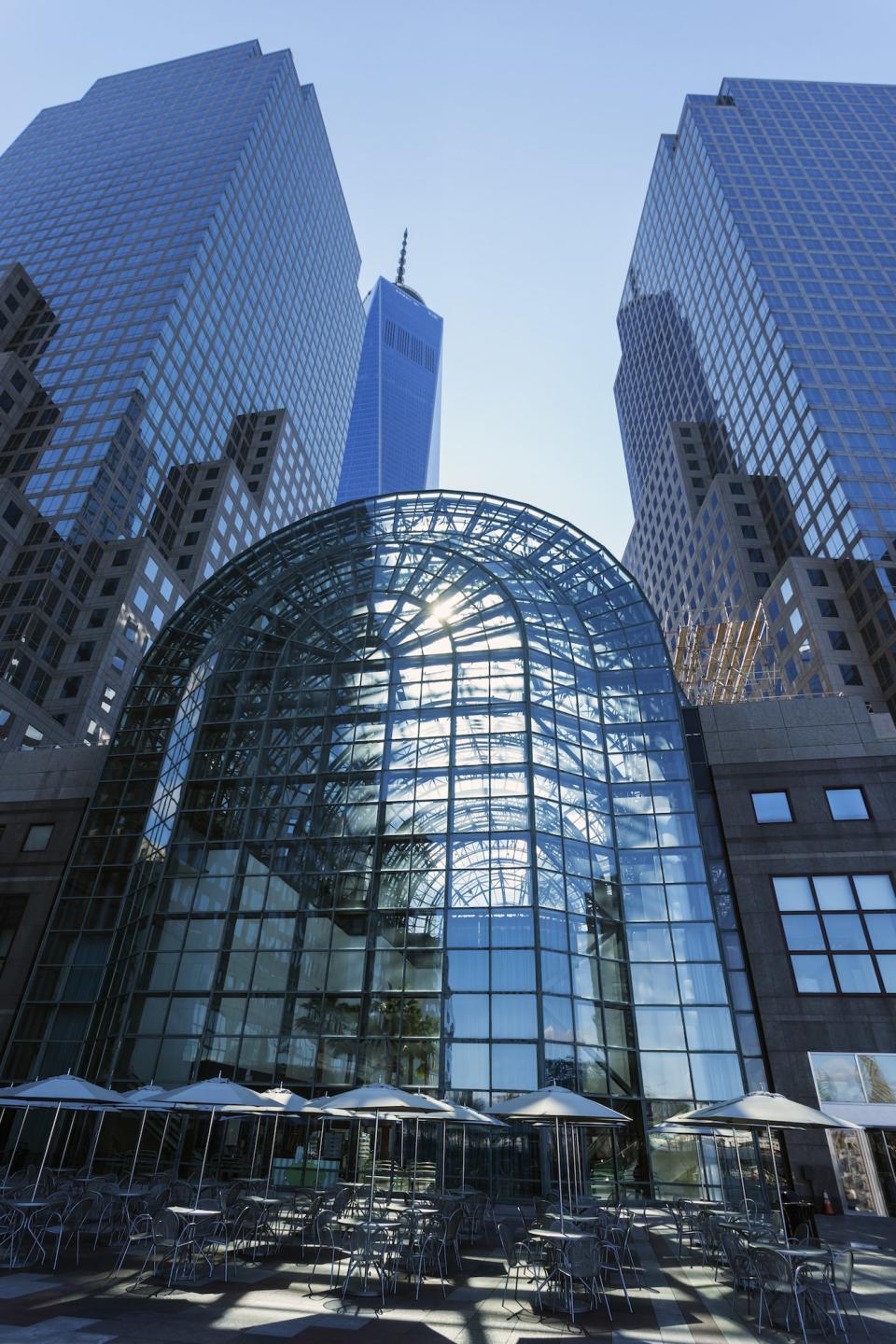 Designed by César Pelli, The World Financial Center (now Brookfield Place), required significant repair after the attacks in New York City on September 11, 2001.