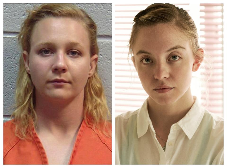 The real Reality Winner, left, and Sydney Sweeney, who plays her in HBO's "Reality."