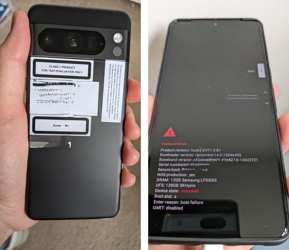 Google's Pixel 8 Pro prototype revealed in leak