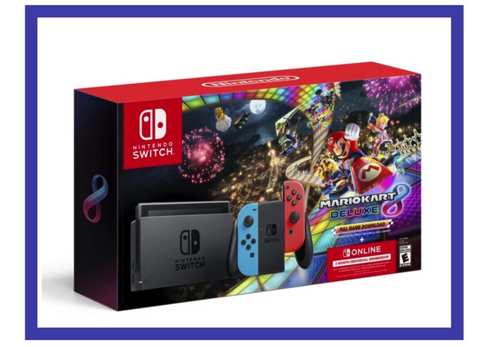 In this bundle, you get the Nintendo Switch with a Mario Kart game. (Photo: Walmart)