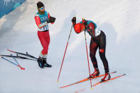 Cross-Country Skiing – Pyeongchang 2018 Winter Olympics – Men's 15km Free – Alpensia Cross-Country Skiing Centre – Pyeongchang, South Korea – February 16, 2018 - Pita Taufatofua of Tonga reacts. REUTERS/Murad Sezer