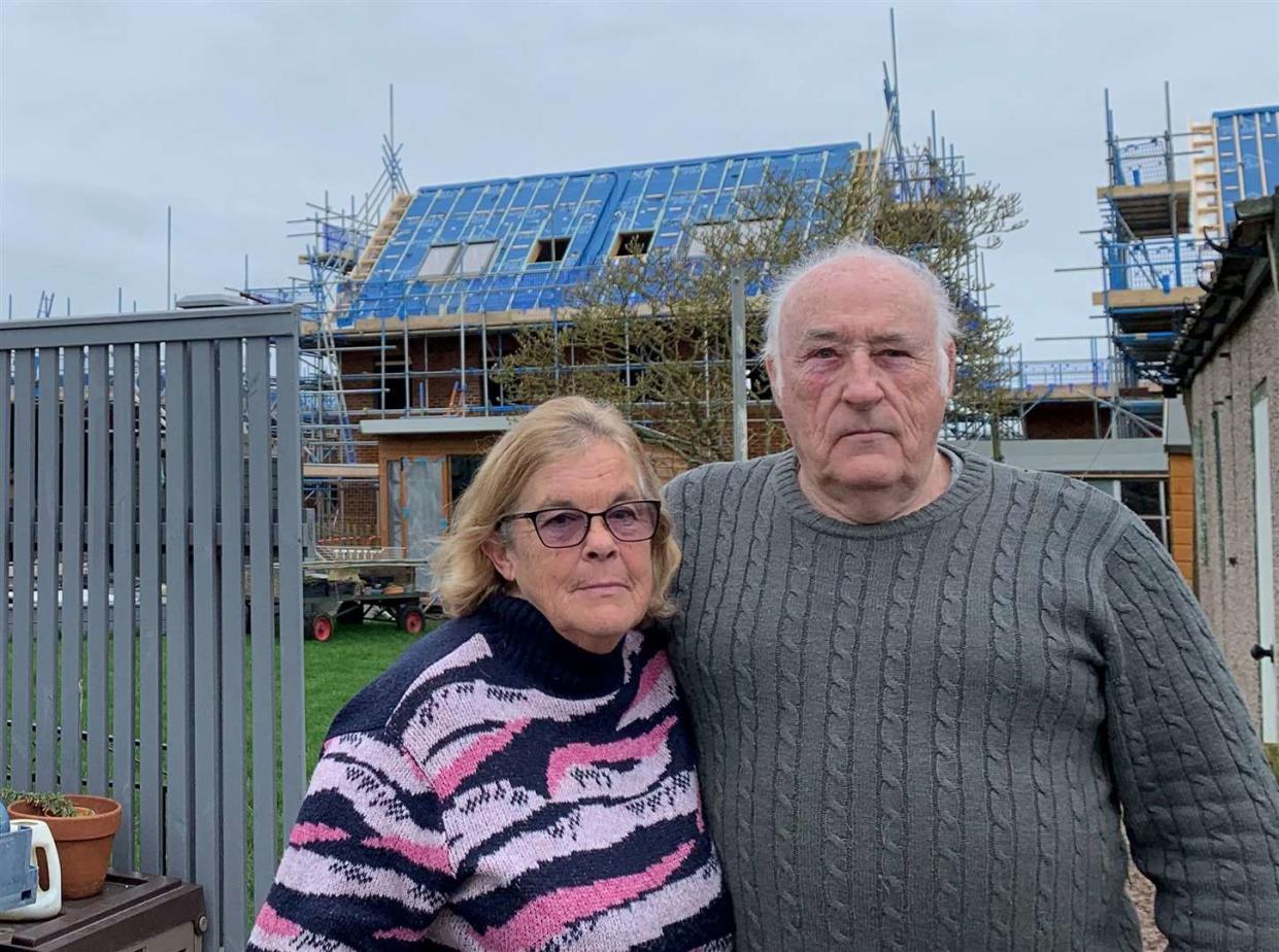 Maureen and Dave King outside their home in the village of Broad Oak, near Canterbury in Kent. (SWNS)
