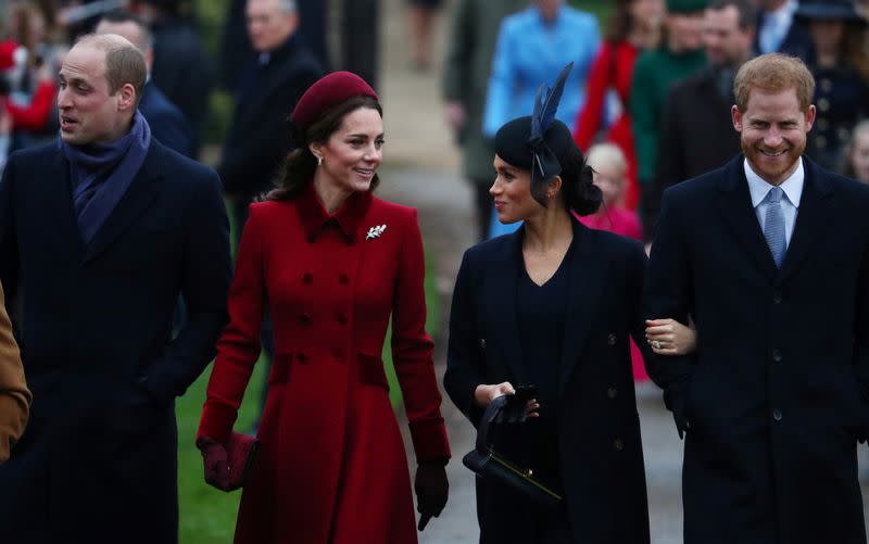 Members of Royal family arrive at St Mary Magdalene's church for the Royal Family's Christmas Day service on the Sandringham estate in eastern England