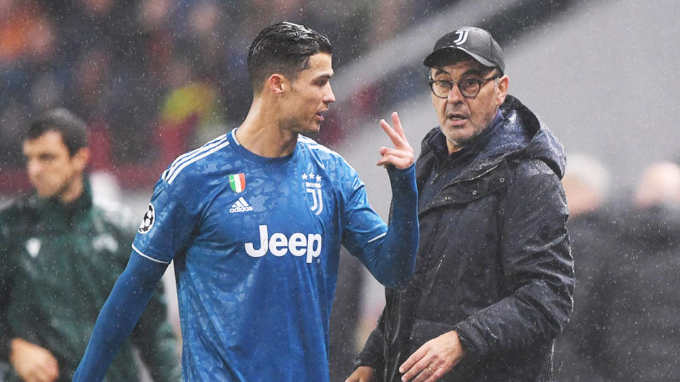 Juventus coach Mauricio Sarri substituted Cristiano Ronaldo when the match was 1-1.