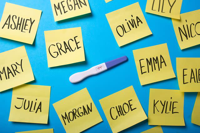 <p>Getty</p> Photo of post-its with different name possibilities
