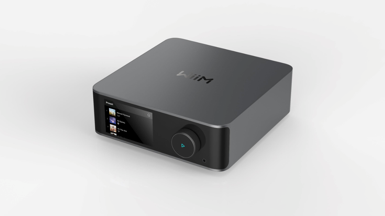  WiiM Ultra streamer with touchscreen display. 