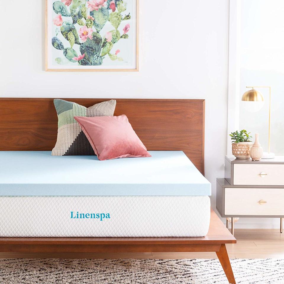 Linenspa 3-Inch Gel Infused Memory Foam Mattress Topper. (Photo: Amazon)