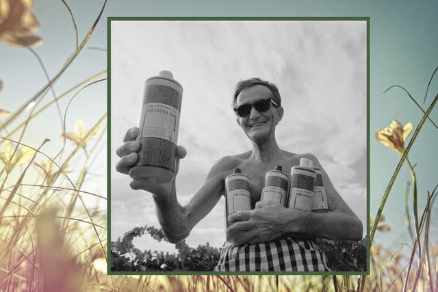 <p>Treehugger / Dr. Bronner's</p> Dr. Bronner shows off his famously epic labels