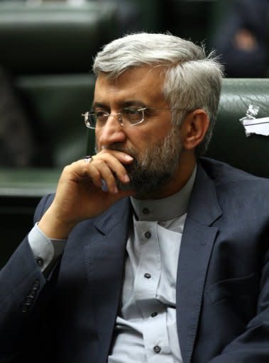 Iran's chief nuclear negotiator Saeed Jalili attends the opening session of Iran's new parliament in Tehran on May 27. Iran's president has insisted enriching uranium to 20 percent "is our right" and not a step towards a bomb, as a US envoy warned the window for dialogue over Tehran's nuclear programme was closing