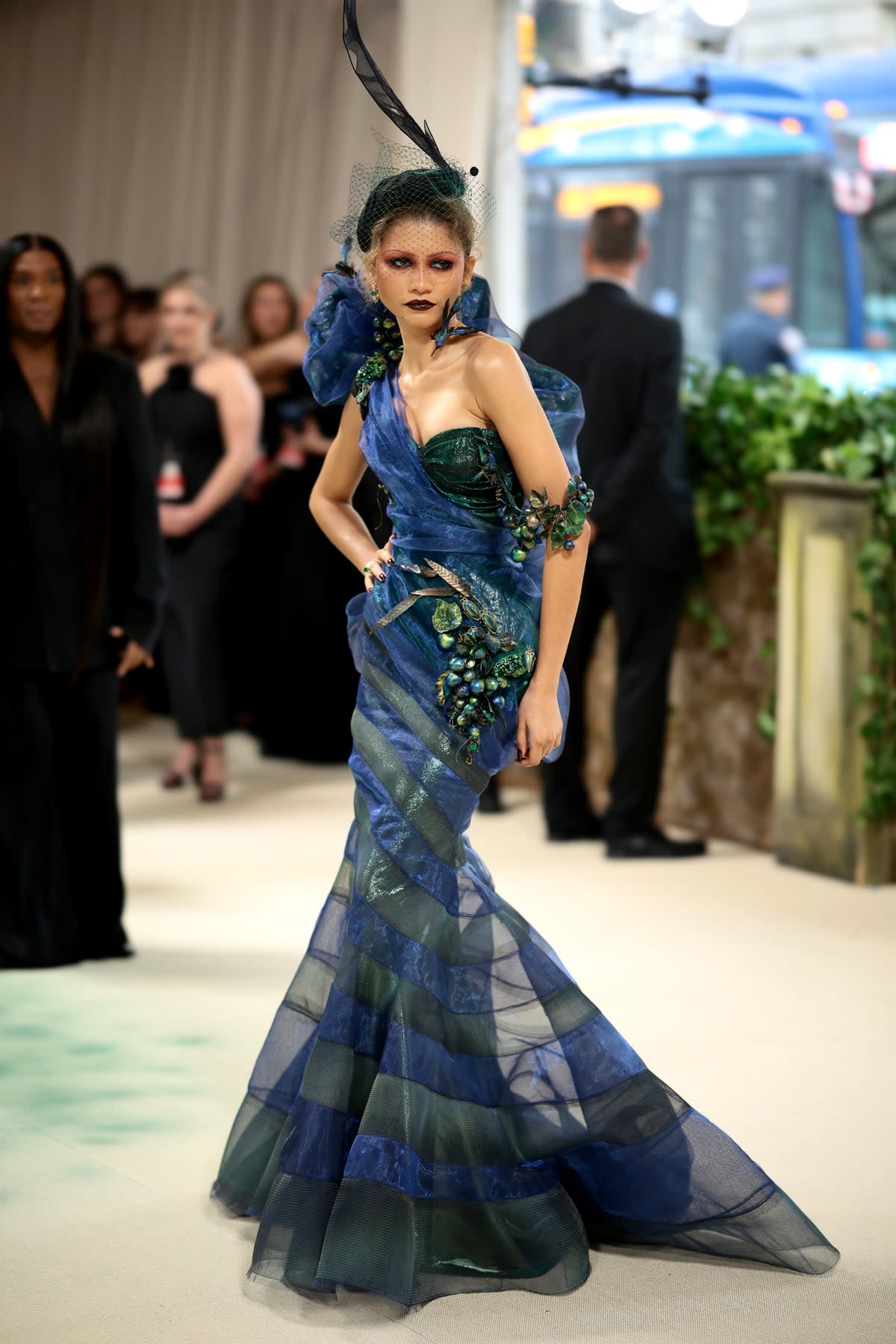 Zendaya attends 2024 Met Gala in Maison Margiela Artisanal by John Galliano (Getty Images for The Met Museum/)